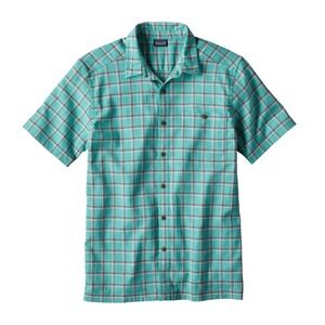Patagonia Teal Plaid Short-Sleeve Button-Down Shirt